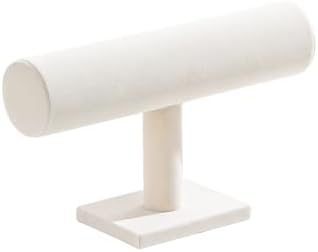 T-Bar Bracelet Holder, Bracelet Watch Display Stand For Store Show, Hair Tied Watch Jewelry Organizer Rack For Selling Show (Beige Velvet) - Image 2