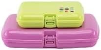 Caboodles Care Pack + Lil Bit Set Mini Cosmetic Storage for Purse With Snap-tight Latch, Citron and Pink, 1 count (Pack of 3) by Caboodles