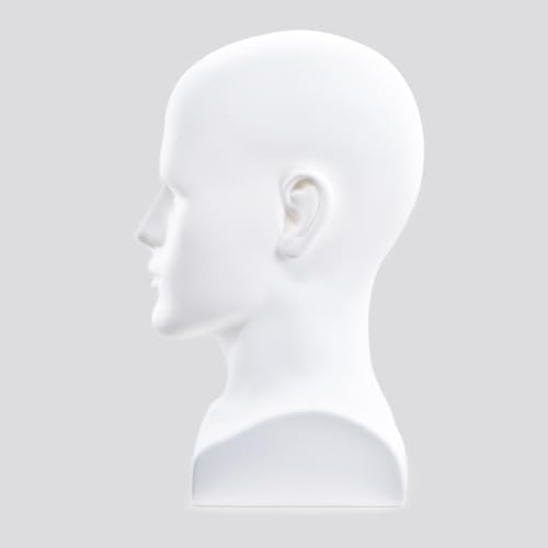 Male Mannequin Head Professional Manikin Head for Display Wigs Hats Headphone Mask Sunglasses Jewelry and Scravat Display Stand (L90-yabai) - Image 2