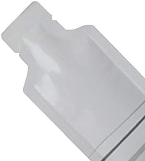 QQ Studio Pack of 100 Color Aluminum Metallized Foil Single-Use Dispenser Tip Open Bottom Heat Seal Sample Pouch (2" x 4.3", White w/Gray Bottom Stripes) - Image 2