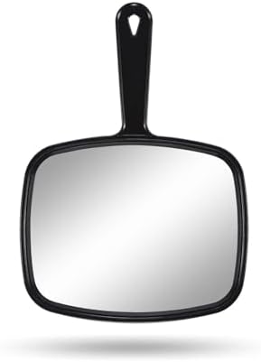 Gladmart 10.3" L x 7.4" W Hand Mirror for Home and Barber, Black by Unknown