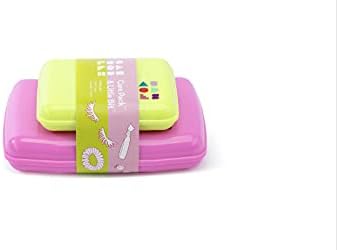 Caboodles Care Pack + Lil Bit Set Mini Cosmetic Storage for Purse With Snap-tight Latch, Citron and Pink, 1 count (Pack of 3) - Image 2