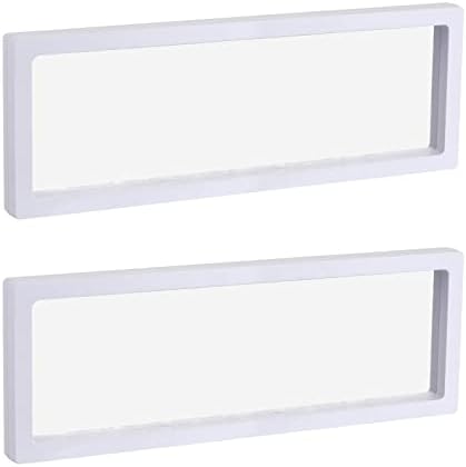 MECCANIXITY Floating Frame Display Holder Stand 3D Jewelry Display Box 11.81 x 4.33 x 0.79 inch White for Ring Necklace Bracelet Earring Pack of 2 by MECCANIXITY