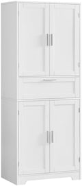 Iwell 67" Tall Storage Cabinet with Adjustable Shelf & 1 Large Drawer, Pantry Cabinet with 4 Doors, Kitchen Cabinets for Dining Room, Living Room, Home Office, White by IWELL