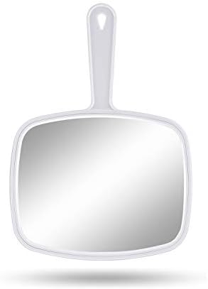 Gladmart 10.3" L x 7.4" W Hand Mirror for Home and Barber, White by Unknown