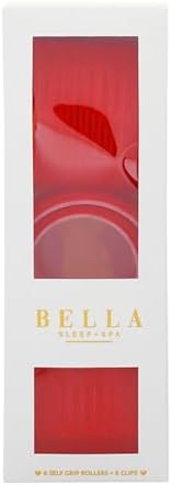 Bella Sleep + Spa Self Grip Hair Rollers - 3 Medium & 3 Large Curlers with Clips, 12-Piece Set, Red (Pack of 2) - Image 4