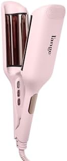 L'ANGE Hair SculptWaver Titanium Deep Wave | 1.3 Inch Hair Crimper for Effortless Beach Waves | 3 Barrel Hair Waver with Adjustable Heat | Dual Voltage & Smart Timer | Blush - Large by LANGEHAIR