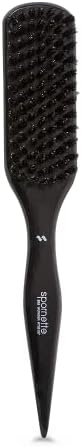 Spornette Boar Bristle Hair Brush for Women - Big Wonder Teasing Brush with Boar & Tourmaline Nylon Bristles - Tapered Handle for Back Brushing, Combing and Creating Volume & Slick Backs (Black) by SPORNETTE