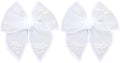 White Pearl Fable Hair Bow Clips for Girls Wedding 4" Mesh Tulle Ribbon Shaker Bow Alligator Hairpins Teens Women Pageant 1st Communion Party Dress Decor Accessory Gift by Miroksh