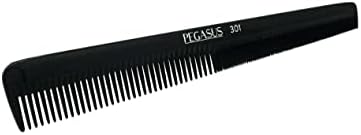Pegasus 301, 7in Hard Rubber Heavy Barber Comb, Handmade, Seamless, Smooth Edges, Anti Static, Heat and Chemically Resistant, Wet Hair, Everyday Grooming Comb | Peines de goma dura - Black - Image 2