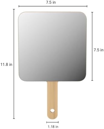 Mirror Handheld, Wooden Hand Mirror, Barber Hair Stylist Mirror for Clients - Image 4