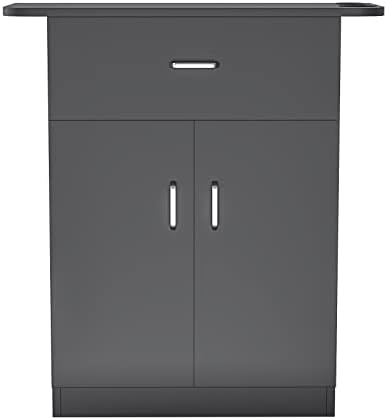 Paddie Barber Cabinet Storage Station, Free Standing Beauty Hair Stations for Salon Barber Utility Unit with Holders Styling Salon Spa Equipment with Drawer and Cabinet(Black) - Image 7