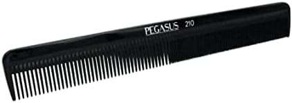 Pegasus 210, 8in Hard Rubber Cutting Comb, Handmade, Seamless, Smooth Edges, Anti Static, Heat and Chemically Resistant, Wet Hair, Everyday Grooming Comb | Peines de goma dura - Black - Image 2