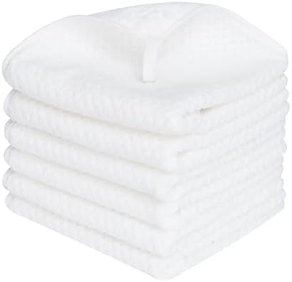 MaopaoBeauty Washcloth Set for Bathroom - Quick Drying - Ultra Soft Microfiber Absorbent Towel for Bath Fitness, Gym, Shower, Hotel, and Spa - 13x13 Inch | Set of 6, White by BESTCHOICEFORYOU%EF%BC%81