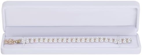 LETURE 2 Pieces Long Velvet Chain Necklace Gift Box Set, Bracelet Storage Case, Jewellry Display Box for Wedding, Engagement,Proposal, Birthday and Anniversary (White-2PCS) - Image 3