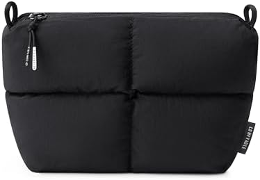 Comfyable Puffy Electronics Organizer Travel Case, Cute Tech Pouch for Women Men, Cable Storage Bag for Charger, Phone, Power Bank, Cord, Compact Tech Accessories Pouch, Black - Image 2