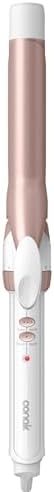 Conair Curling Iron, Double Ceramic, 1" Barrel, White/Rose Gold by conair