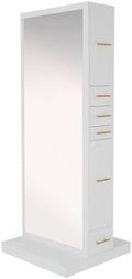 Buy-Rite Modena Double-Sided Salon Styling Station Gloss White by Buy-RiteSalonSpaEquipment