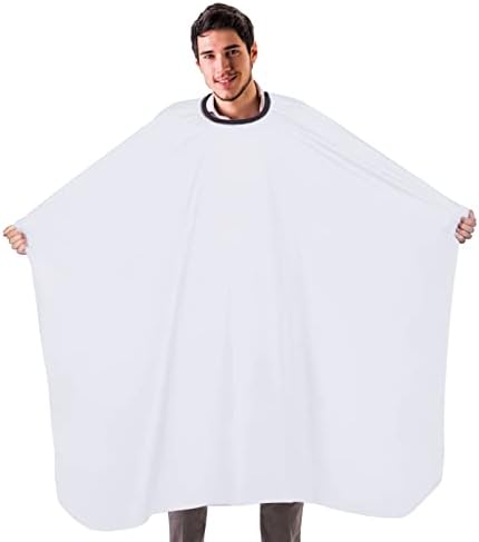 Professional Salon Hair Cutting Cape,56x63 inches Large Hairdresser Cape for Haircut,Coloring,Makeup,Styling and More,(White) by YELEGAI