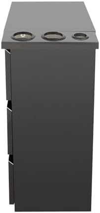 3-Drawer Barber Storage Cabinet - 201 Stainless Steel Hairdressing Tool Organizer with Hair Dryer Holder (17.9x11.8x32.7in) for Salon/Bathroom/Home (Black) - Image 6