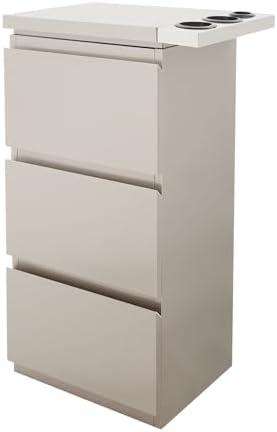 3-Drawer Barber Storage Cabinet - 201 Stainless Steel Hairdressing Tool Organizer with Hair Dryer Holder (17.9x11.8x32.7in) for Salon/Bathroom/Home (Silver) - Image 4