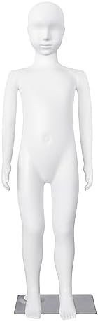Child Mannequin Full Body Kids Dress Form Adjustable Detachable Manikin Body Display with Metal Base White by SHAREWIN
