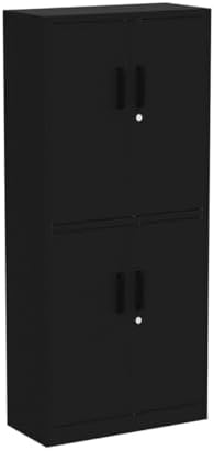 Metal Storage Cabinet with 3 Adjustable Shelves and 4 Doors,71" Garage Storage Cabinet with Lock,Black Metal Cabinets with Locking Doors,Steel Tool Cabinets,Lockable Cupboard for Home,Office,Garage - Image 6