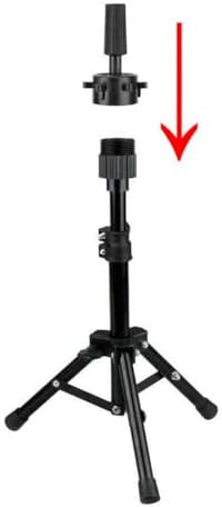 Wig Stand Tripod Mini Adjustable Metal Holder for Hairdresser Practice Training Style Display Mannequin Head Foam Styrofoam Block Canvas Head - Image 3