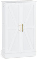 BarberPub Barn Door Salon Cabinet, Gold Handles Adjustable Shelf White 2024 by BarberPub