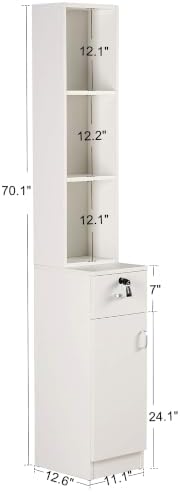 BarberPub Wall Mount Hair Styling Barber Station3036-1 (White) - Image 3