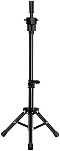 Wig Stand Tripod Mini Adjustable Metal Holder for Hairdresser Practice Training Style Display Mannequin Head Foam Styrofoam Block Canvas Head by RYHAIRMannequinHead