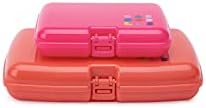 Caboodles Care Pack and Lil Bit Set | Mini Cosmetic Storage for Purse With Snap-Tight Latch, Hot Pink & Orange by Caboodles