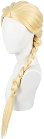 Long Braided Wigs for Kids Blonde Braided Wig Set for Girls Halloween Cosplay Wigs (Blonde/Braided-2) - Image 4