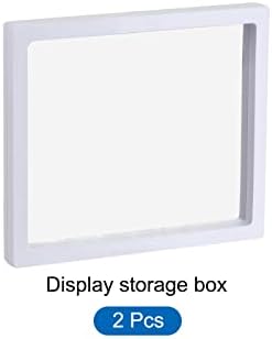 MECCANIXITY Floating Frame Display Holder Stand 3D Jewelry Display Box 7.09 x 7.09 x 0.79 inch White for Ring Necklace Bracelet Earring Pack of 2 - Image 3