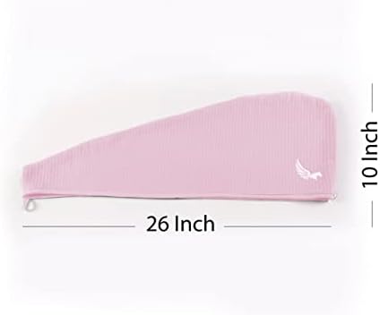 100% Turkish Cotton Hair Towel Wrap for Women,Non Microfiber,400-GSM(Grams per Square Metre),AntiFrizz,Hair Plop Waffle Towels for Curly,Long&Thick Hairs,Turban Head Wrap,1Pack10x26inc - Image 3