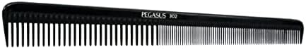 7in, Hard Rubber, Barber Comb with Extra Fine Teeth, Pegasus 302 by AmeliaBeauty