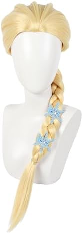 Long Braided Wigs for Kids Blonde Braided Wig Set for Girls Halloween Cosplay Wigs (Blonde/Braided-2) - Image 3