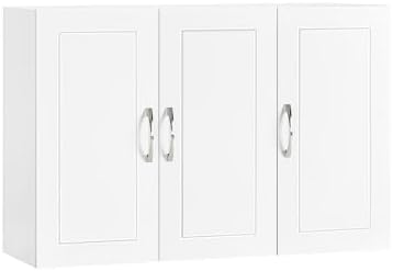 SoBuy Bathroom Wall Cabinet, Large 3-Door, 23.6 x 11.8 x 35.4 in, White by Haotian