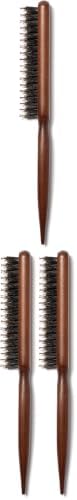 GranNaturals Boar & Nylon Bristle Styling Brush - Teasing Comb with Rat Tail Pick for Backcombing, Smoothing, Edge Control and Volume Creation (Pack of 3) by GranNaturals