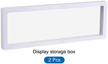 MECCANIXITY Floating Frame Display Holder Stand 3D Jewelry Display Box 11.81 x 4.33 x 0.79 inch White for Ring Necklace Bracelet Earring Pack of 2 - Image 3