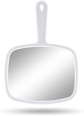 Gladmart 10.3" L x 7.4" W Hand Mirror with Handle, White by Unknown