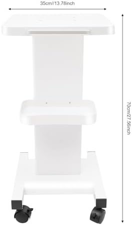 2/3 Tier Beauty Trolley Cart with Wheels, Aluminum Alloy Salon Rolling Stand Mobile Cart for Esthetician Instrument Tray, White (E) - Image 2
