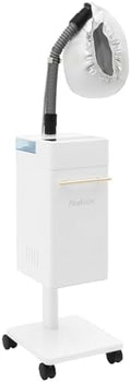 Hooded Hair Steamer, Professional Nano Standing Steamer for Hair Scalp Treatment Dye Perm, with Wheels (White) by Tapischion