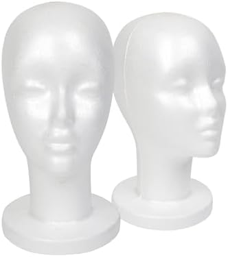 STUDIO LIMITED 11.4-Inch Styrofoam Mannequin Head - White 2 Pack by STUDIOLIMITED