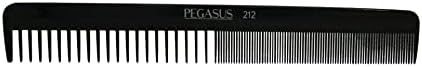 Pegasus 212, 8.25in Hard Rubber Styling Comb with Extra Course and Fine Teeth, Smooth Edges, Anti Static, Heat and Chemically Resistant, Wet Hair, Everyday Grooming Comb | Peines de goma dura - Black by AmeliaBeauty