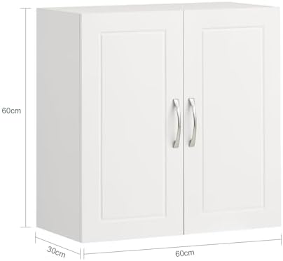 Haotian Wall Cabinet, Bathroom Storage, 23.6 x 11.8 x 23.6 in, MDF, White - Image 3