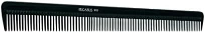 Pegasus 303, 6.5in Hard Rubber Heavy Barber Comb, Handmade, Seamless, Smooth Edges, Anti Static, Heat and Chemically Resistant, Wet Hair, Everyday Grooming Comb | Peines de goma dura - Black by AmeliaBeauty