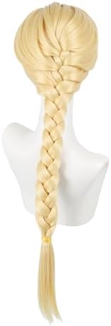 Long Braided Wigs for Kids Blonde Braided Wig Set for Girls Halloween Cosplay Wigs (Blonde/Braided-2) - Image 5