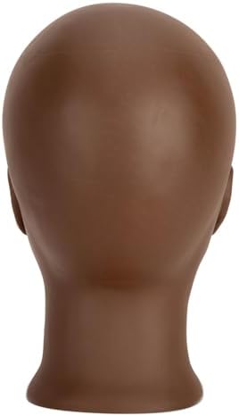 Bald Mannequin Head Brown Female Professional Cosmetology Training Mannequin-Bald for Wig Making and Display Hat Helmet Glasses Display Head Model with Free Clamp Stand - Image 3
