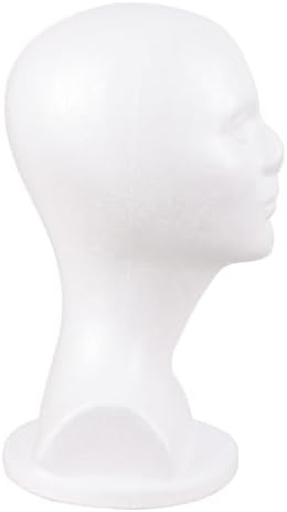 MapofBeauty Male Foam Mannequin Head Wig Making Styling Manikin Head, White - Image 2